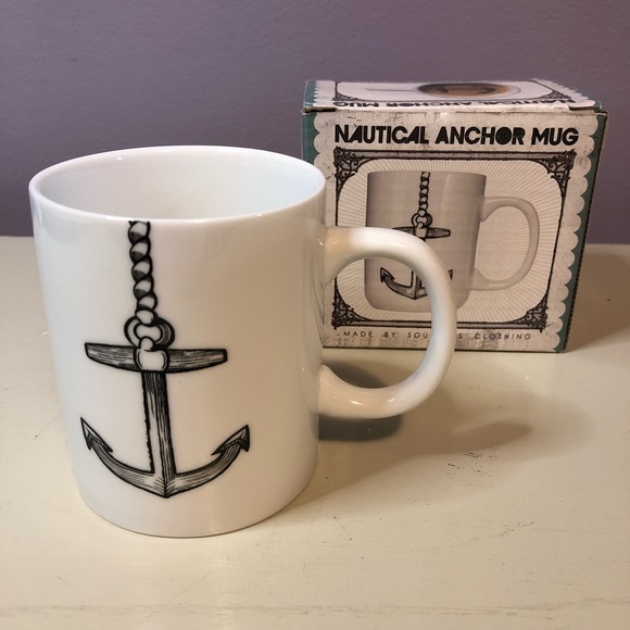 Sourpuss Other - Sourpuss Nautical Anchor Coffee Mug Cup White New